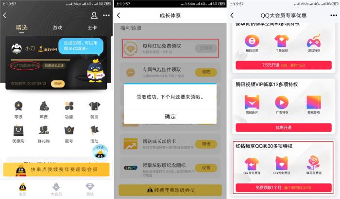 图片[1]-SVIP9或大会员免费1月红钻-大大鹏源码网