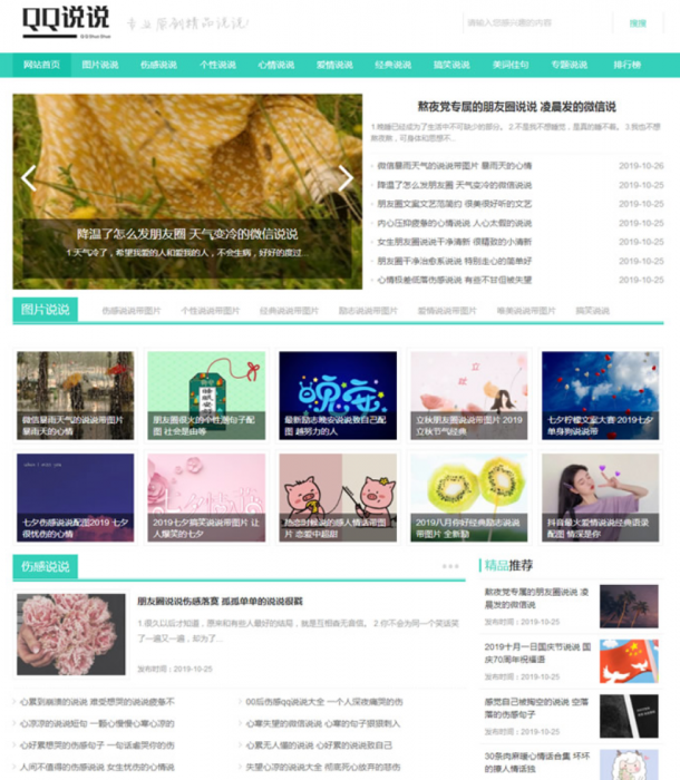 全新QQ空间日志说说类网站源码（带手机版数据同步）-大大鹏源码网