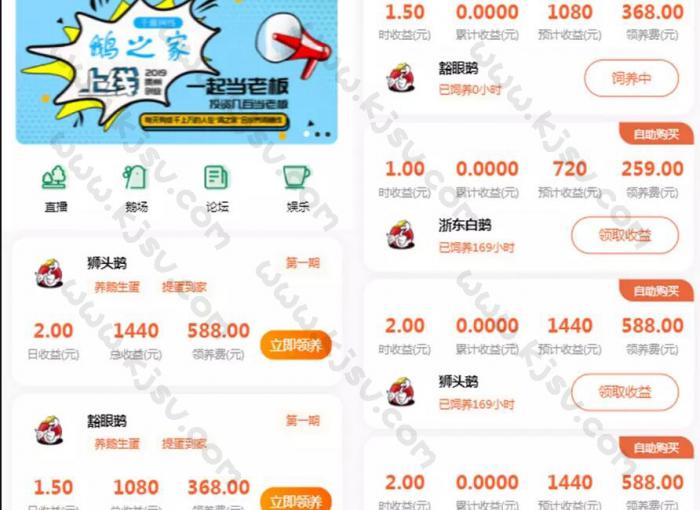 鸡之家挖矿挂机理财分红发圈赚钱系统源码-大大鹏源码网