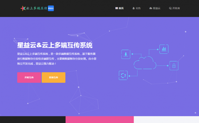 图片[1]-【完全开源免费】最新星益云-云上多端互传系统网站源码-大大鹏源码网