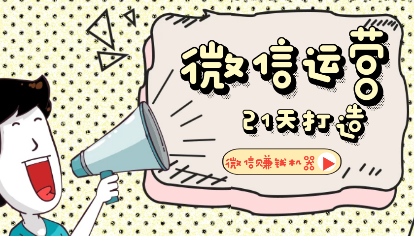 【微信运营】21天教你打造微信赚钱机器-大大鹏源码网