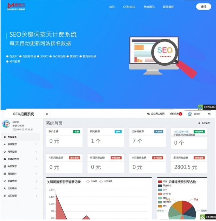 SEO按天扣费系统网站源码-大大鹏源码网