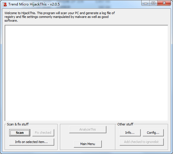 HijackThis(浏览器被劫持修复工具)v2.0.5 免费版-大大鹏源码网