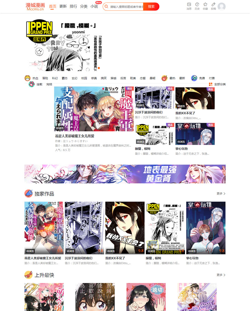 CI框架PHP漫画小说二合一CMS-大大鹏源码网