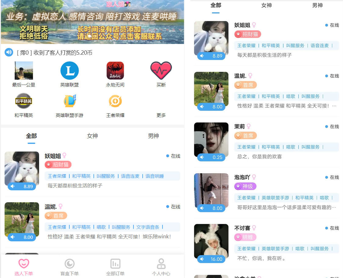 最新商业版游戏陪玩语音聊天系统源码 附详细搭建使用视频教程-大大鹏源码网