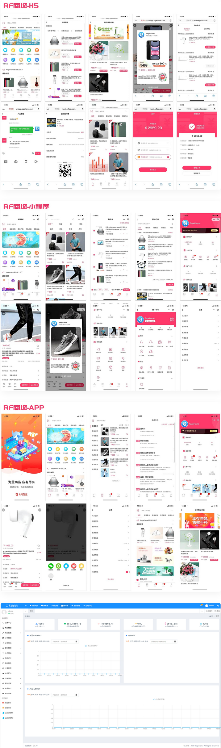 D1012【多端商城源码】全开源的基础商城销售功能的开源微商城-大大鹏源码网