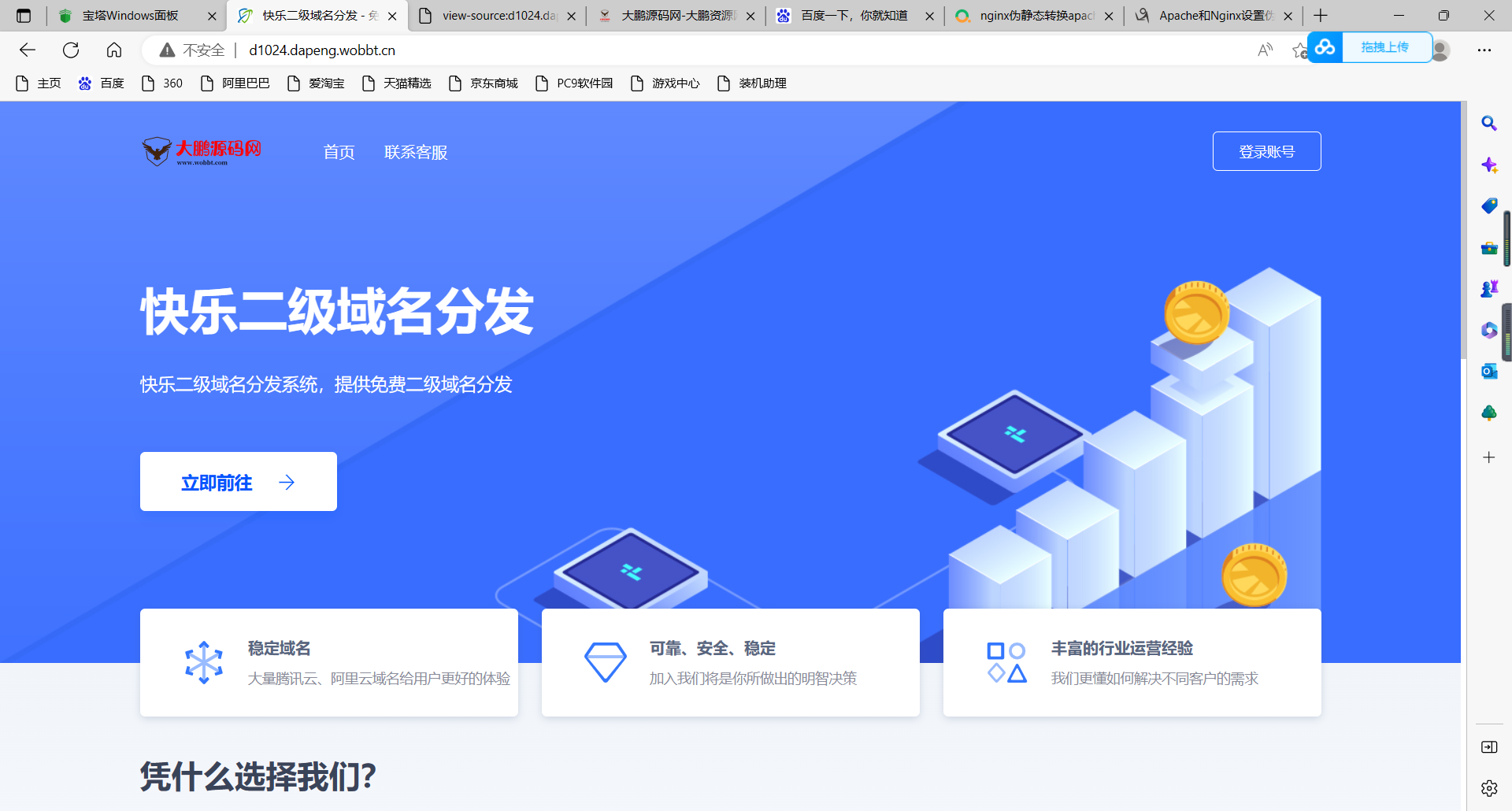 D1026 【大鹏亲测】许愿二级域名分发系统网站源码美化版-大大鹏源码网