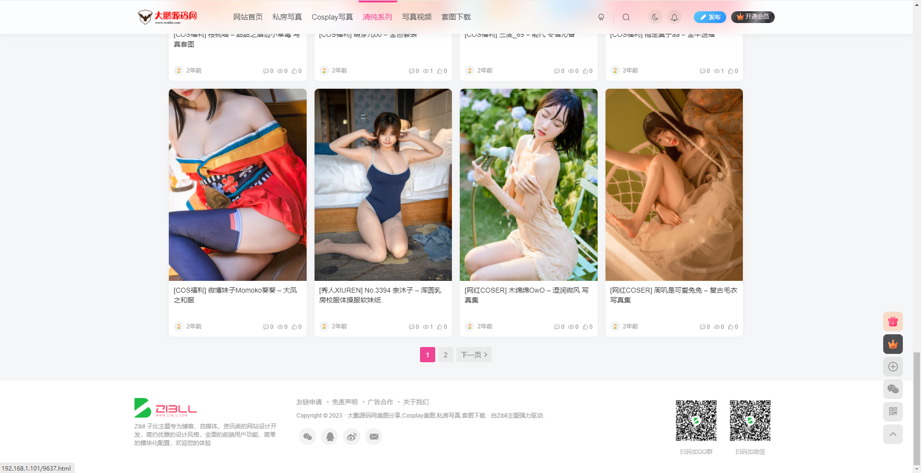 图片[3]-【大鹏独家】整站WordPress子比自适应美女写真网站美图整站带数据源码大鹏亲测-大大鹏源码网